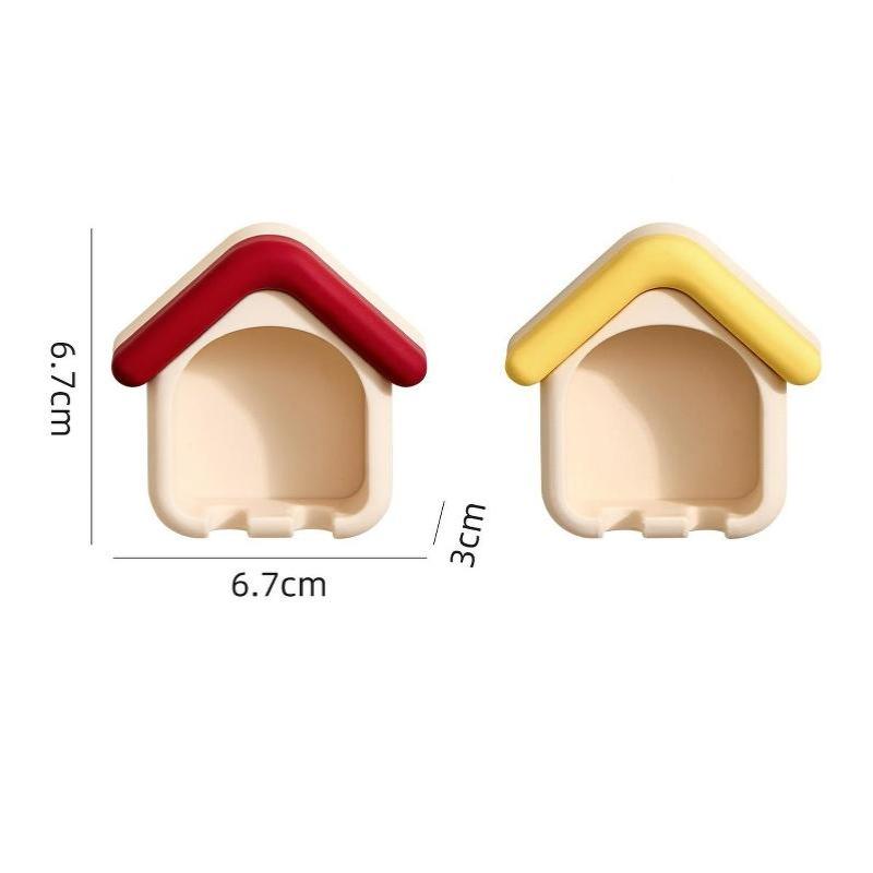 House Shape Toothbrush Holder Punch Free Wall Mounted Toothbrush Storage Rack Draining Bathroom Organizer For Bathroom Decor