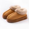 Women's High-Top Cotton Slippers, Winter Non-Slip Indoor/Outdoor, Thick Plush, Full-Wrap, Casual Warm Shoes