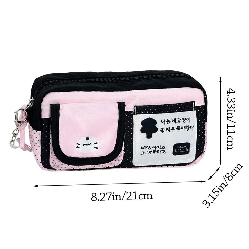 Polka Dot Design Pen Bag Large Capacity Stationery Bag Pencil Pouch  School Supplies