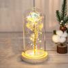 Glass  Dome  Cover  Roses  Ornaments Colorful Bendable Led Light Bar Valentine Day Creative Gift Weddings Family Dinners Decoration