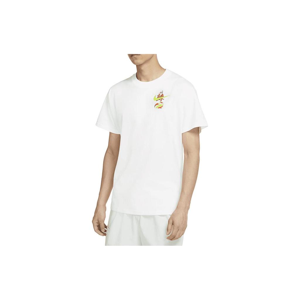 Nike T Shirts Men's White Crew Neck Moderate Straight Fit DO2320-100