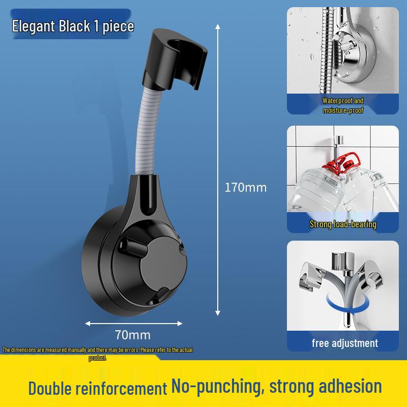 No-Drill Suction Cup Shower Head Holder with Movable Silicone Base