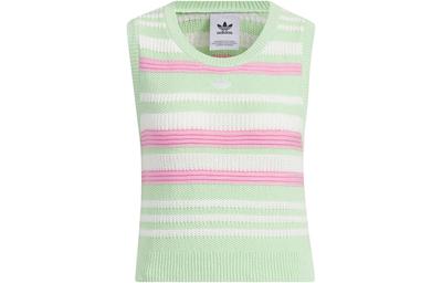Women's Summer Knitted Striped Vest Top Green JI7052