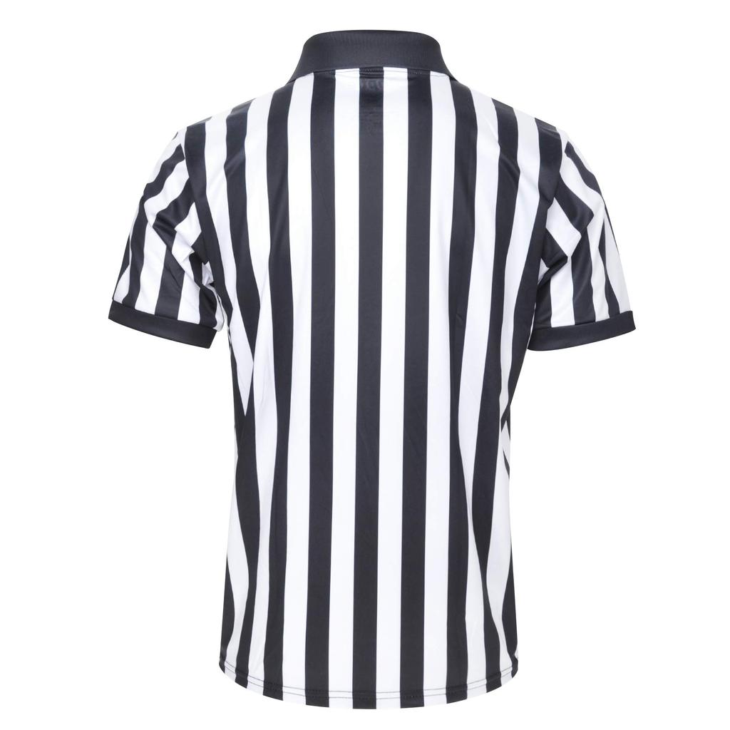 [Top Tie] Men's Referee Uniform, Short-Sleeve Shirt, Sweat-Wicking, Quick-Drying, Lightweight, with Zipper, for Soccer, Basketball, and Other Sports -