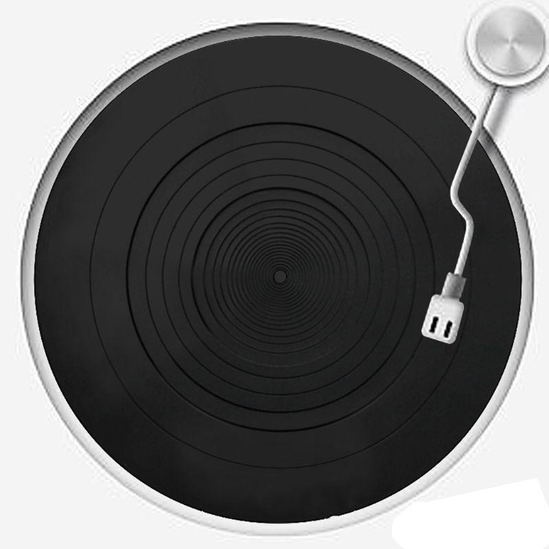12 inch Turntable Platter Mat Rubber Silicone Turntable Slipmat Pad for All for LP Vinyl Record Players Black