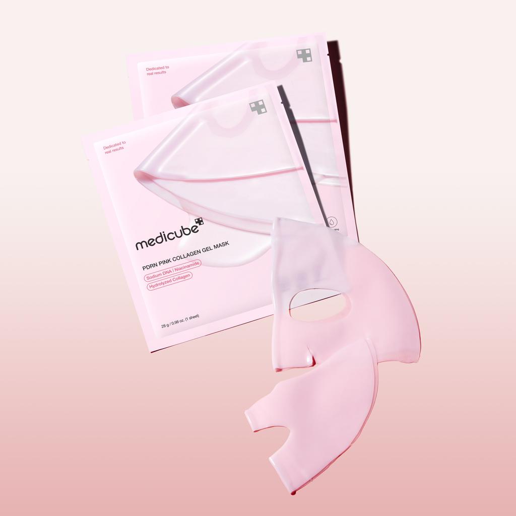 Medicube [firming Radiance 4+1 Sheet] Medicube Pdrn Pink Collagen Gel Mask 4 Sheets Plan  + 1 Whitening Gel Mask 