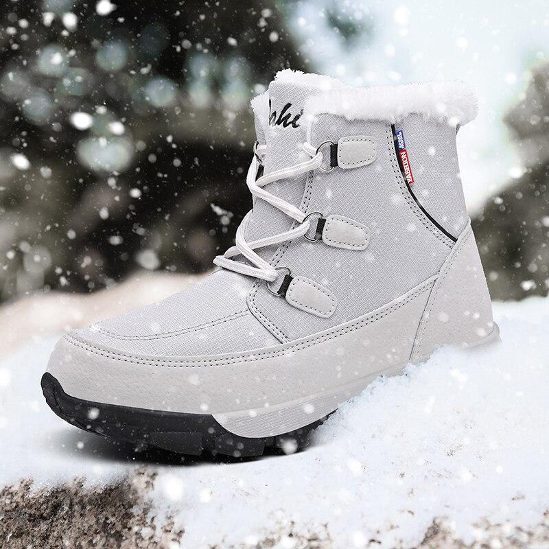 Hiking Boots Winter Waterproof Women Shoes Snow Boot Camping Shoes Ankle Lace -Up Man Travel Shoes Outdoor Hiking Sports Shoes
