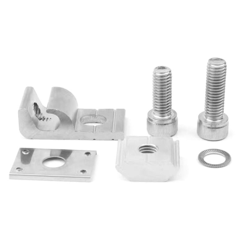 Pack of 4 Aluminum Solar Grounding Clamps  with Adjustable Screws & Strong  Design Easy To Use for Photovoltaic Panel