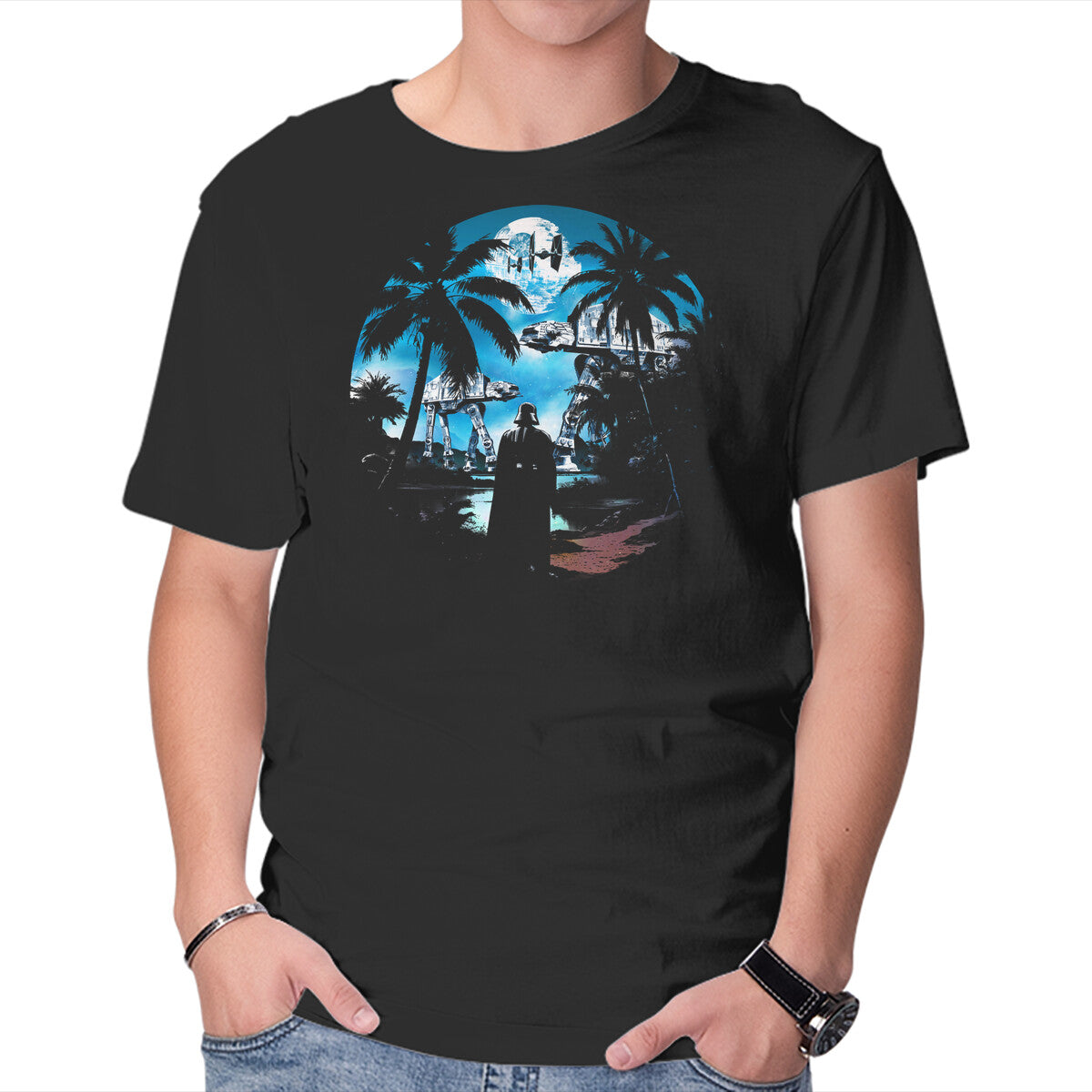 Unisex Crew Neck T-Shirt Welcome To Adventure Graphic Short Sleeve Casual Tee M