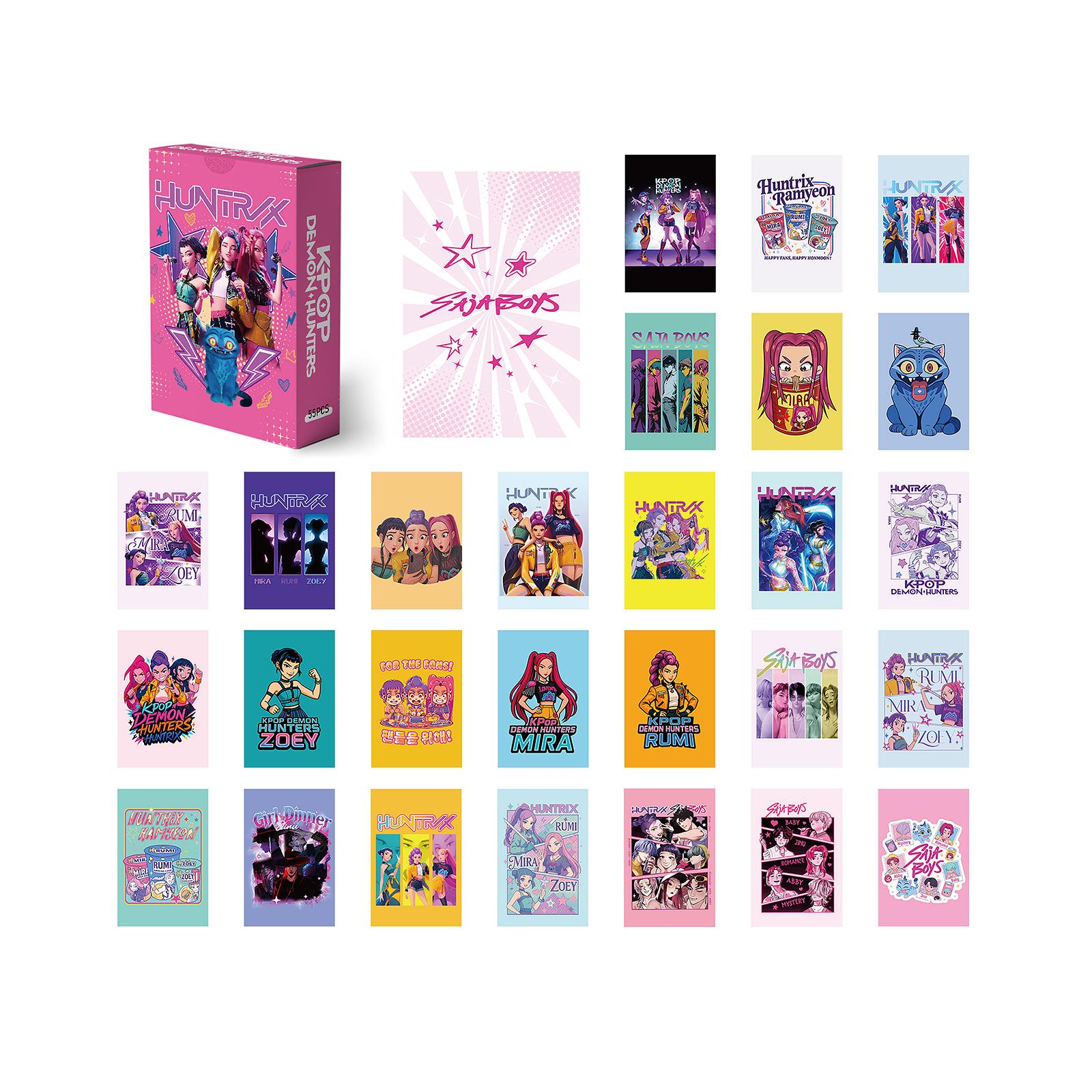 

Набор из 55 коллекционных карточек с мультяшными фотографиями, блестящие в аниме-стиле, сувениры для подарка One Size