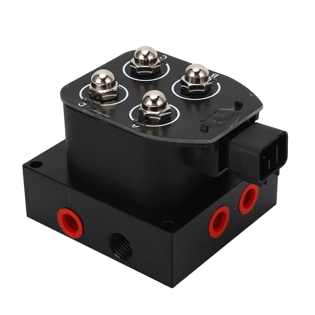 12V Air Suspension Solenoid Valve with Double Blue Barometer 0 To 200PSI Air Ride Suspension Manifold Bag Controller