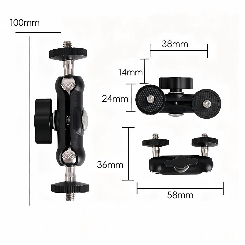 Double Ball Head Articulating Magic Arm With 1/4'' Screw Extend Mount For Monitor Camera Light Mic Photopraphy Accessories