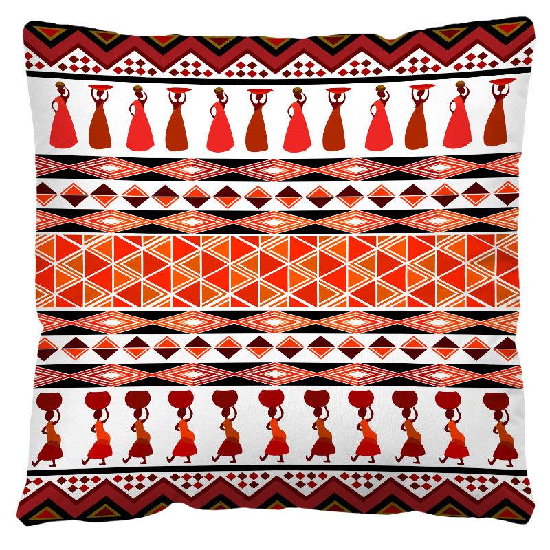 Geometric Cushion Cover Print Ethnic Decorative Pillowcase Sofa Home Decor Peach Skin Pillowcase