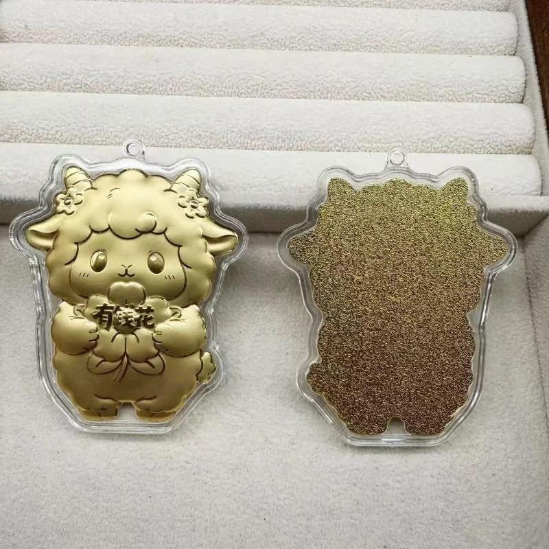 Cute Cartoon Golden Sheep Keychain With Braided Wrist Strap Good Fortune Blessing For Bag Decoration Birthday Gifts