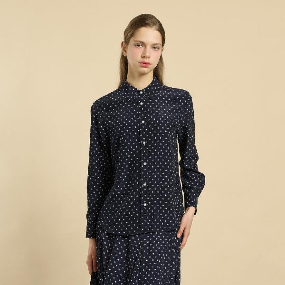 Bcbg Printing Blouse B6s2b421 Navy (55)/55