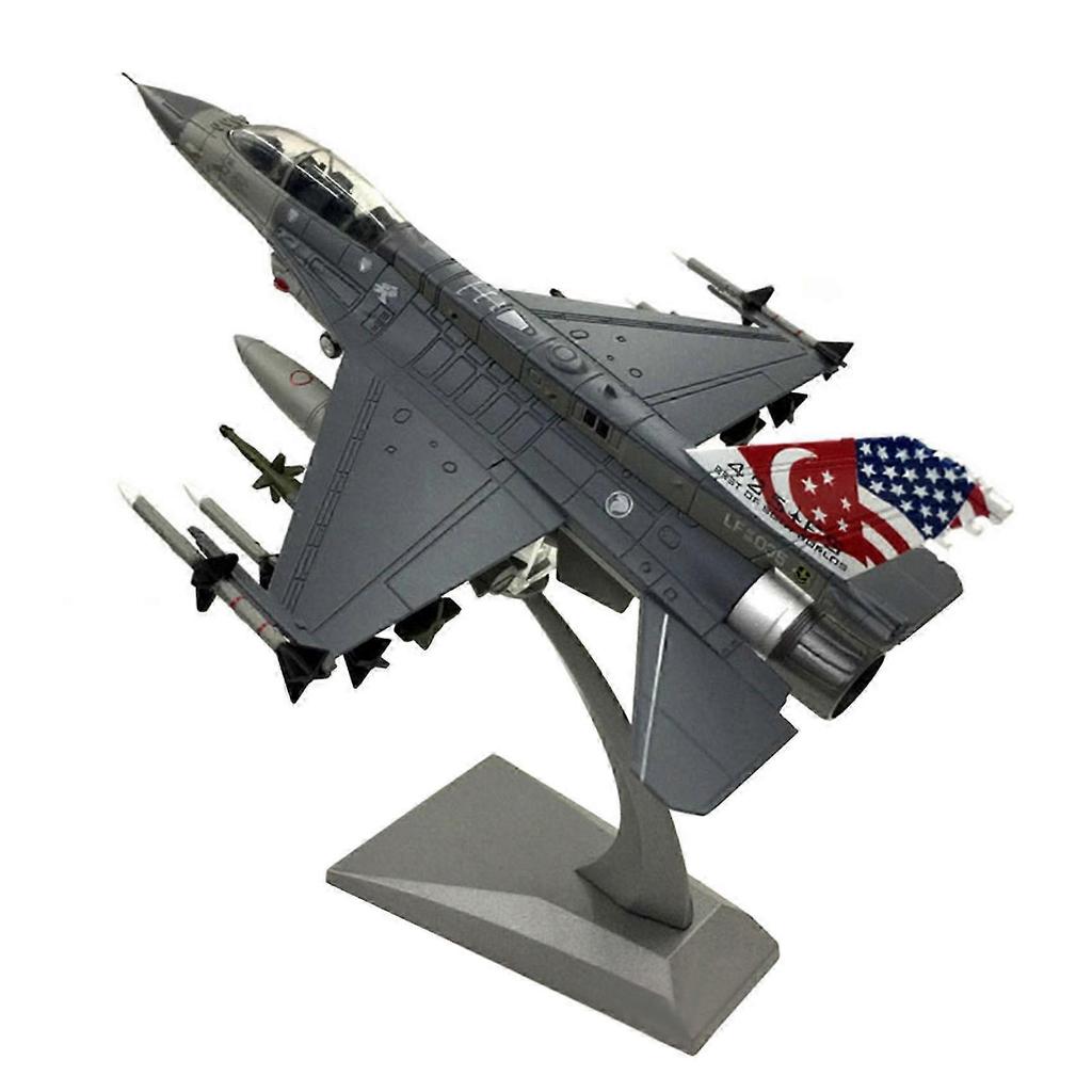 1:F-16D Angriffsflugzeug im Maßstab 1:72, Metall-Druckgussflugzeug, inklusive Legierungsständer für Sammlerstücke oder als Geschenk