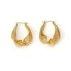 Trendy Design Irregular U-shaped Hoop Earrings for Women Personality Gold Color Stainless Steel Twisted Dangle Earring Jewelry