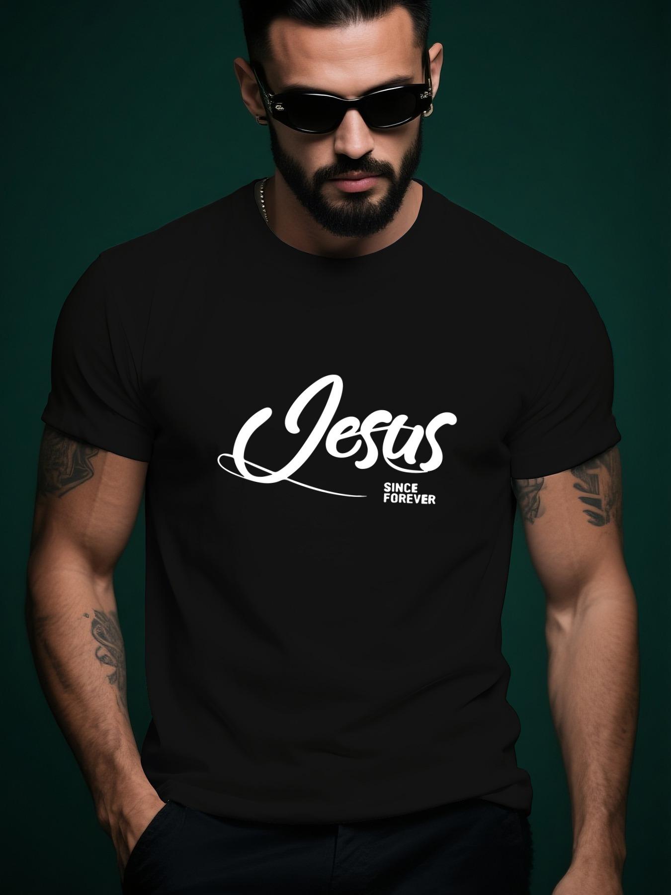JESUS Trendy Streetwear Summer Casual Round Neck Short Sl... XXXL