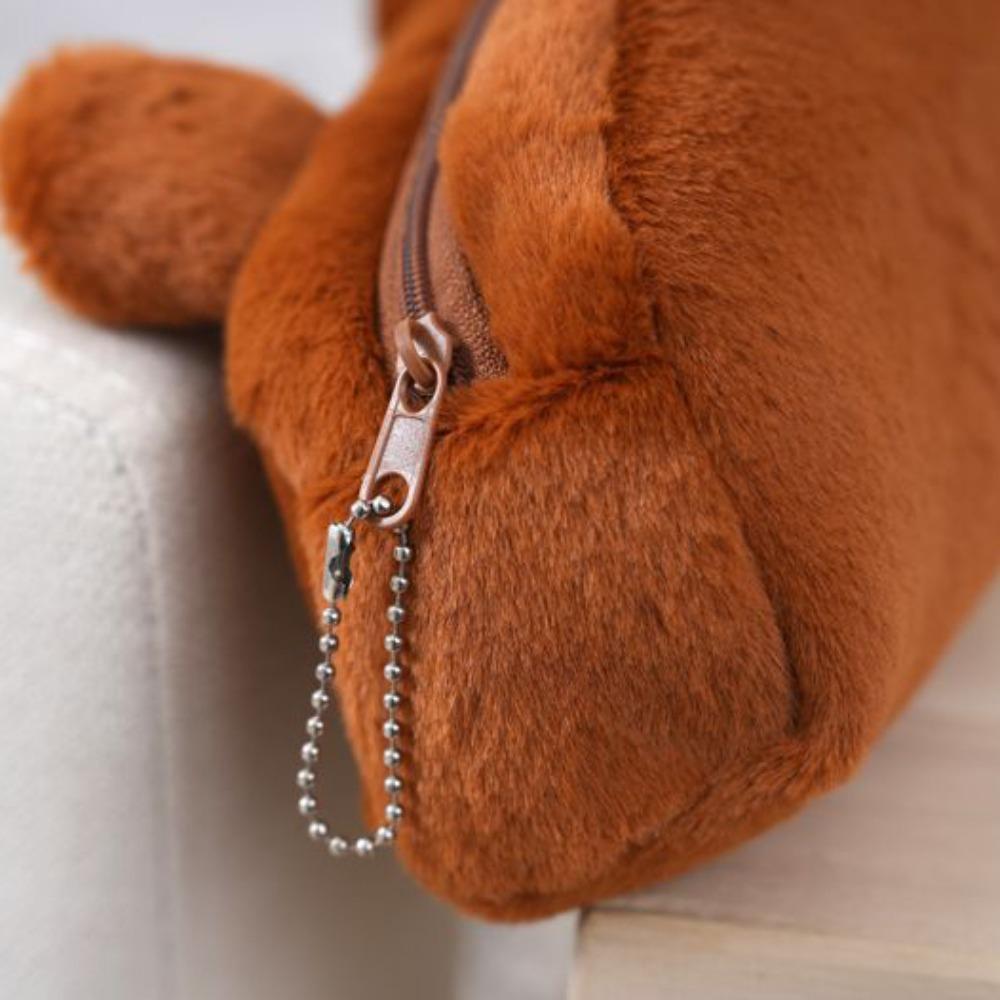 Zipper Capybara Plush Pen Bag Animal Capybara Plush Pencil Pouch  Student