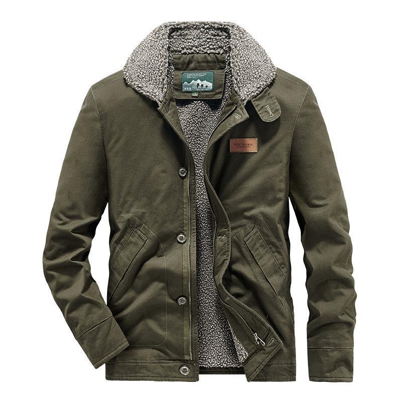Herren Retro Lammwolle Baumwolle Jacke - Herbst/Winter Stil 6801