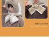 Women's Autumn & Winter Plush Red Hat and Scarf with Cute Fox Ears - Warm Neck Warmer for Cycling