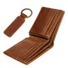 RFID Blocking Full Grain Leather Men Wallet with Keychain ID Bifold Wallet