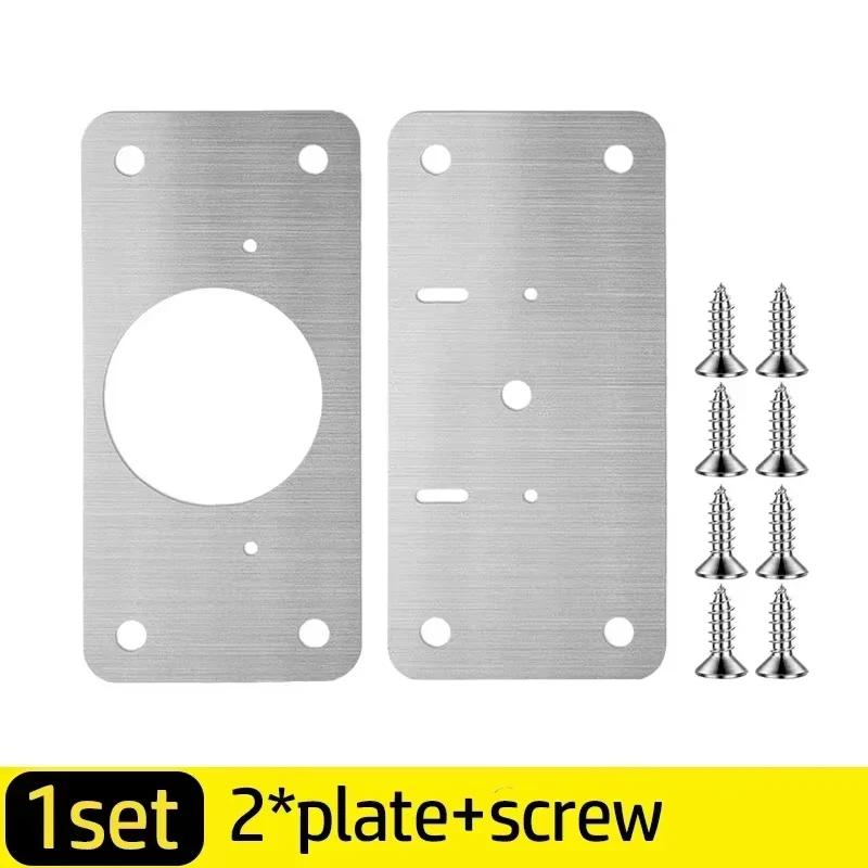 

2/10Sets Cabinet Hinge Repair Plate Kits Door Hinge Mounting Plate with Holes for Home Kitchen Cupboard Furniture