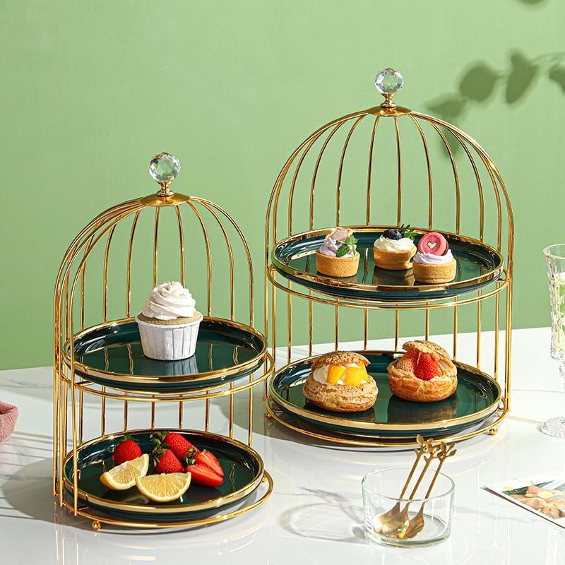Birdcage Style Double-Layer Afternoon Tea Dessert Stand