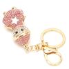 Snowman Rhinestone Key Chains Sparkling Pendant Keychain Alloy Bag Buckle Pandant for Christmas
