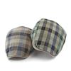 New Flat Top Newsboy Caps Adjustable Plaid Pattern Peaked Cap British Design Cotton Painter Beret Hats Four Seasons Wear