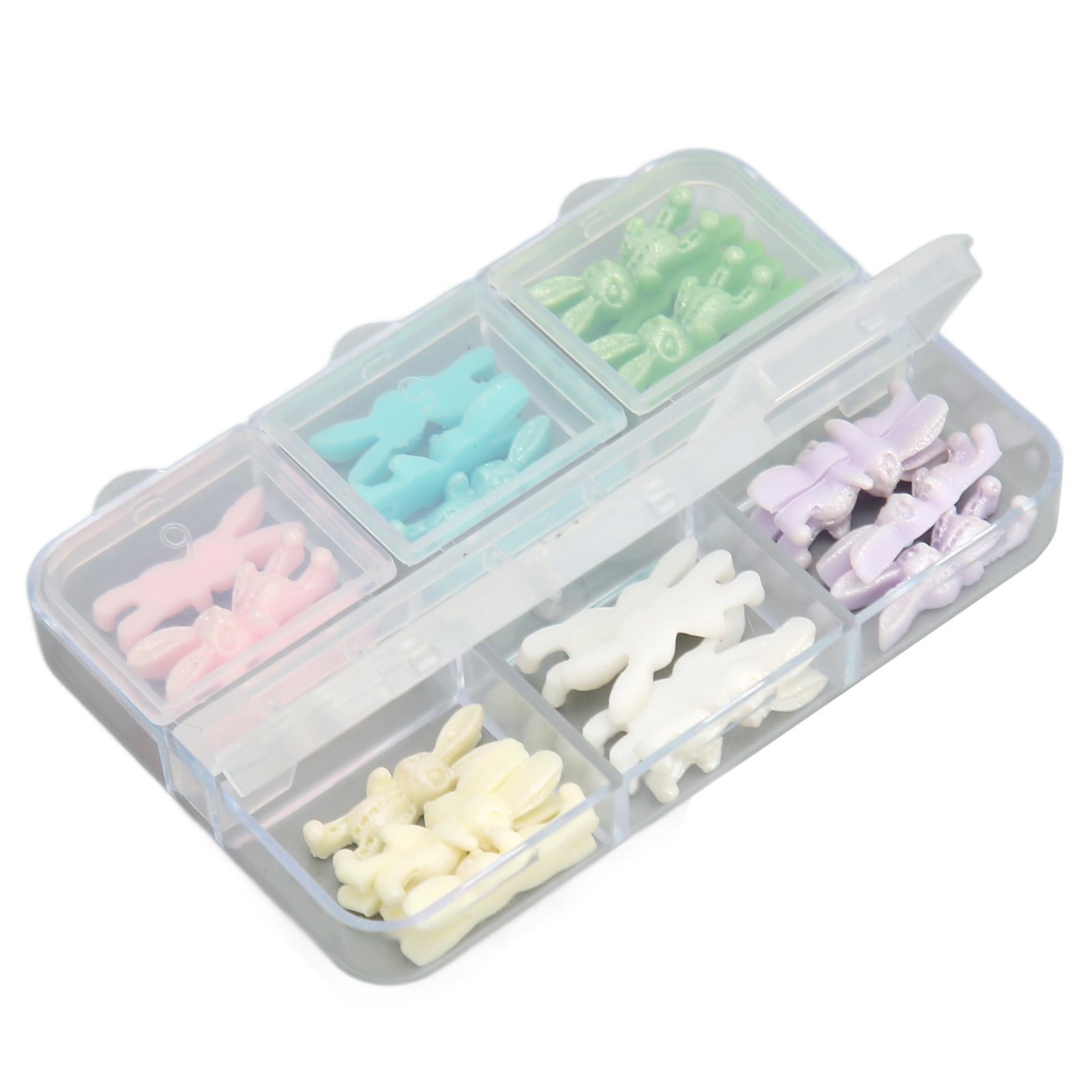 

1 Box Rabbit Nail Art Decoration Portable Safe Resin Nail Art Ornaments for Autumn Winter