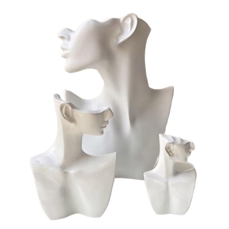 

Sturdy Resin Covered Necklace Bust Portable Jewelry Organization Home Accessory Necklace Display Rack Decoration белый