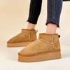 9992 Botas de nieve nuevas para mujer, zapatos de algodón de primavera y invierno, casuales de terciopelo, color sólido, realzantes, cálidas, de media caña, botas de algodón