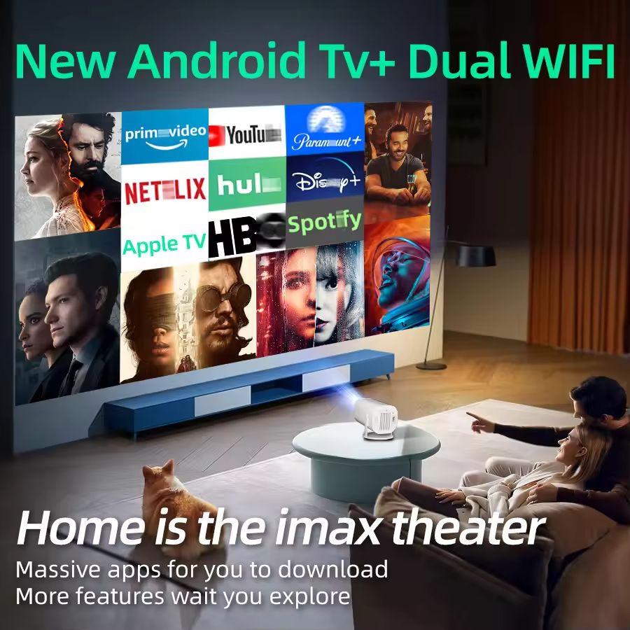 P30 Portable 720P Android Bluetooth Projector with Ultra Clear Image and 4K Support, WiFi Enabled.