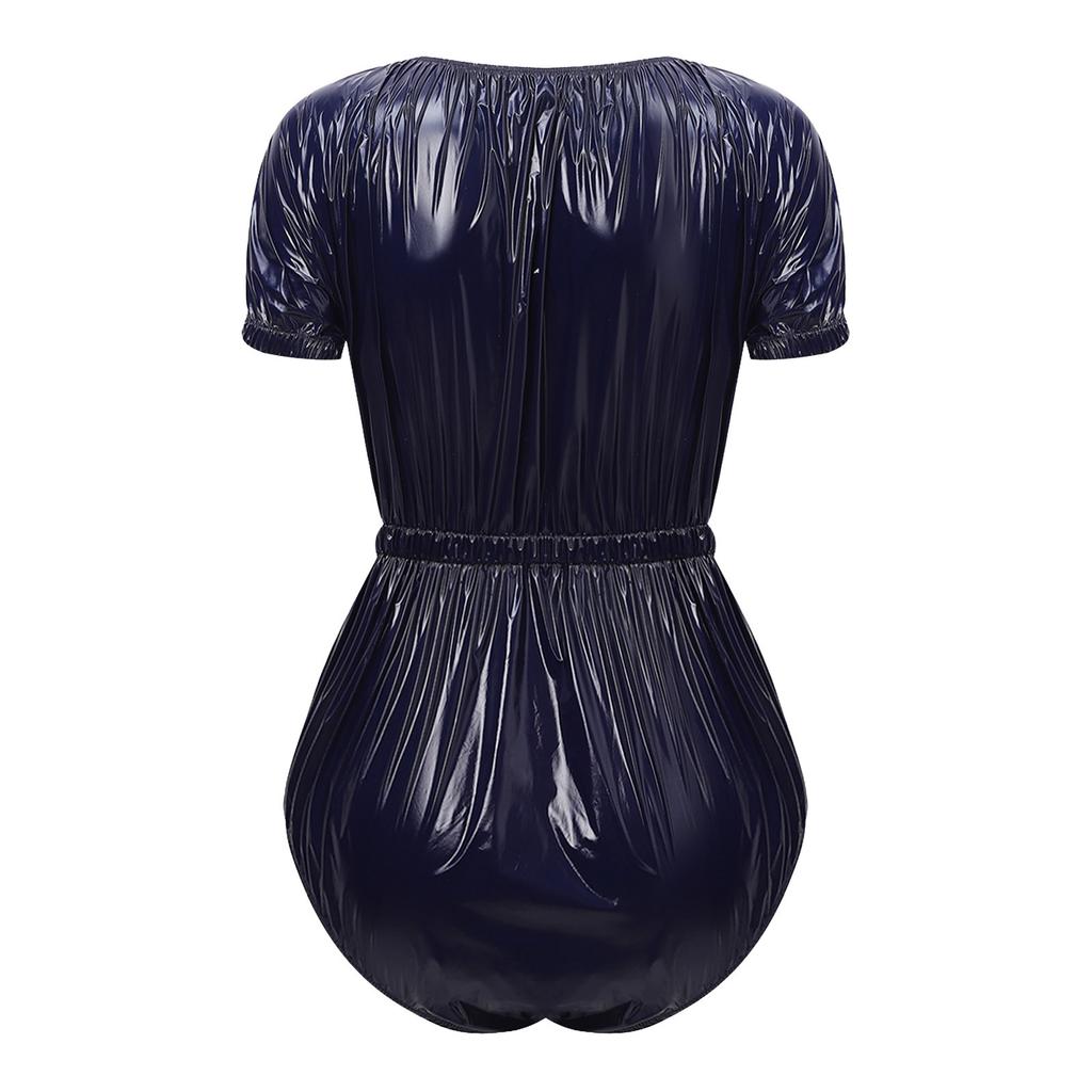 S-3XL Dames Lekvrij Eendelig Bodysuit Waterdichte Luierbroekje Korte Mouw Knopen in het Kruis Elastische Taille voor Zwemmen Adaptieve Kleding