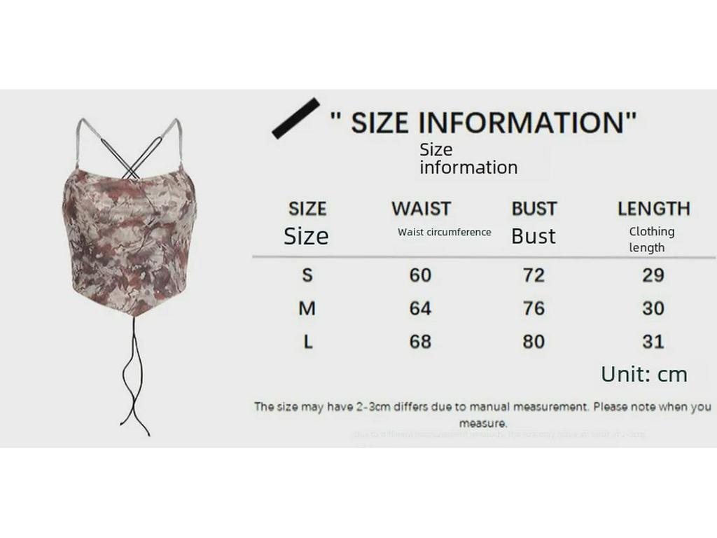American Street Retro Print Mesh Crop Top Waist-High Vest