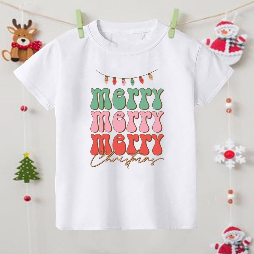 Its The Most Wonderful Time of The Year Print Kids Shirts Christmas Party Boys Girls Outfit Holiday Child Tshirt Xmas Clothes