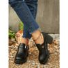 British Style Deep-mouthed Single Shoes Women's 2025 Autumn New Plus-size Retro High-heeled Professional Leather Shoes
