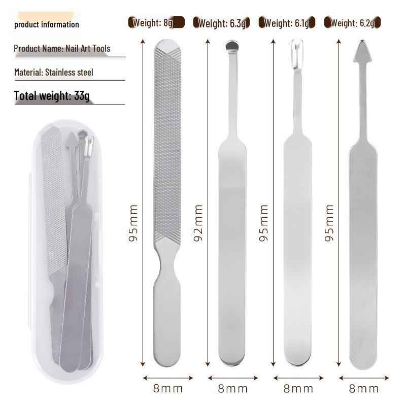 Nail Art Stainless Steel Universal Clipper Set - Double-Sided for Fingernails & Toenails