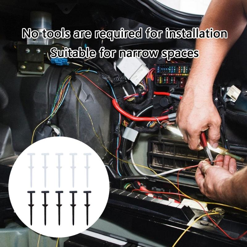 Auto Locking Plastic Fasteners No Tool Required Car Maintenance Wire Tie Set Reusable Nylon Straps for Home Office