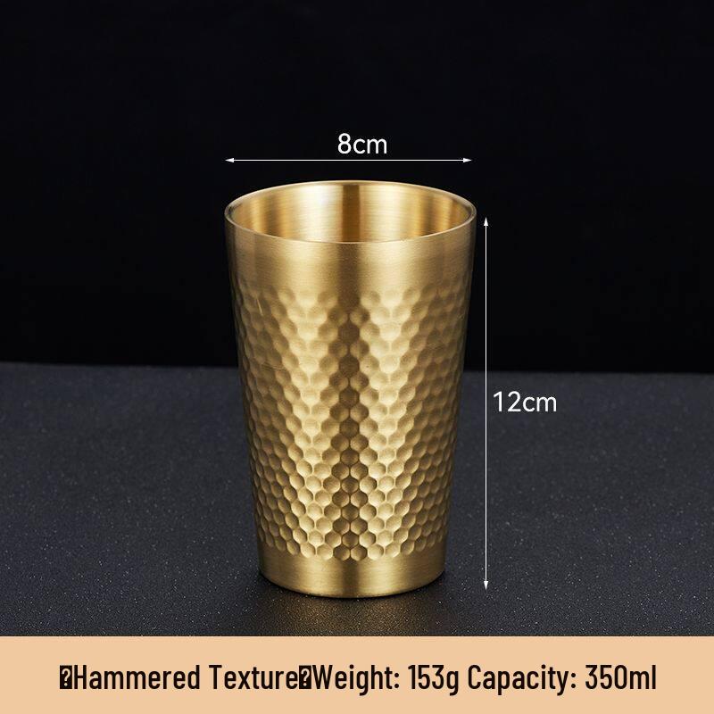 Korean Style Double Wall Hammered Stainless Steel Cup - Insulated & Drop-Resistant for Outdoor Use