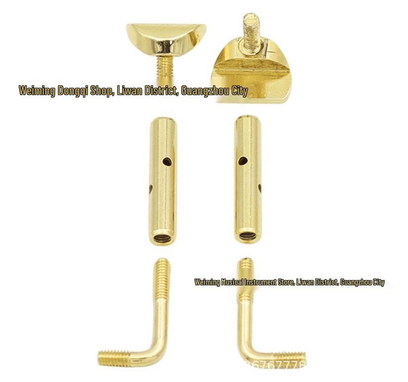 Gold Violin Chinrest Screws, Half-Section (2 pcs) for 3/4 and 4/4 Violins - Accessories