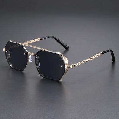 Gafas de Sol Cuadradas de Diseñador para Mujer Hombre Montura de Metal Geométricas Gafas de Sol Femeninas Masculinas Marca Moda Oculos De Sol UV400