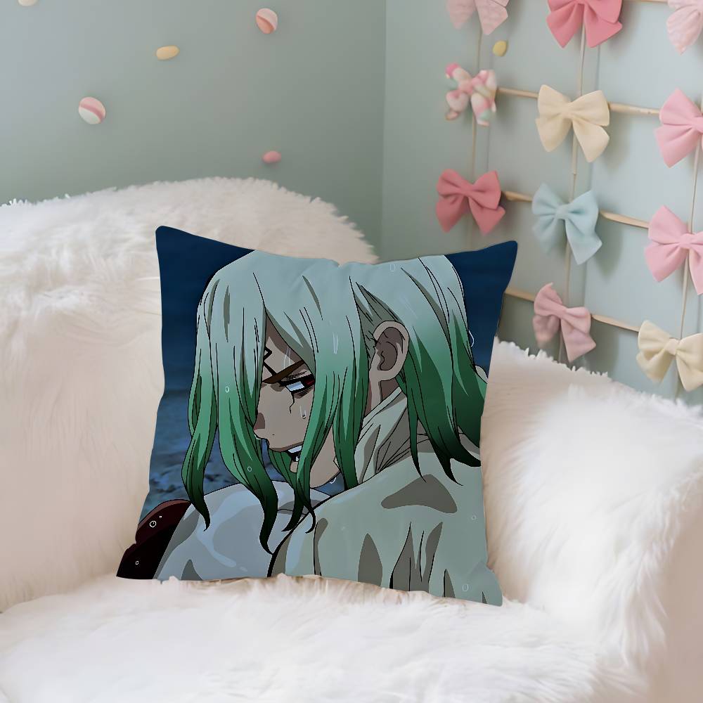 Dr. Stone Case Plush Fabric Soft Pillowcase Double Sided Print Cushion Cover Household Gifts