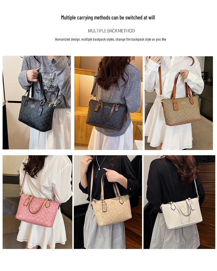 Dámská klasická taška tote a crossbody s květinovým potiskem a velkou kapacitou