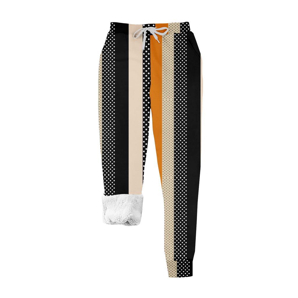 Women's Casual Fashion Home Christmas Print Plush Sweatpants