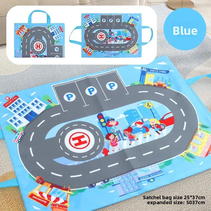 Детская игровая сцена «Парковка» Напольный коврик Можно сочетать с сумкой-ручной кладью «Парковка для машинок» Игровой коврик