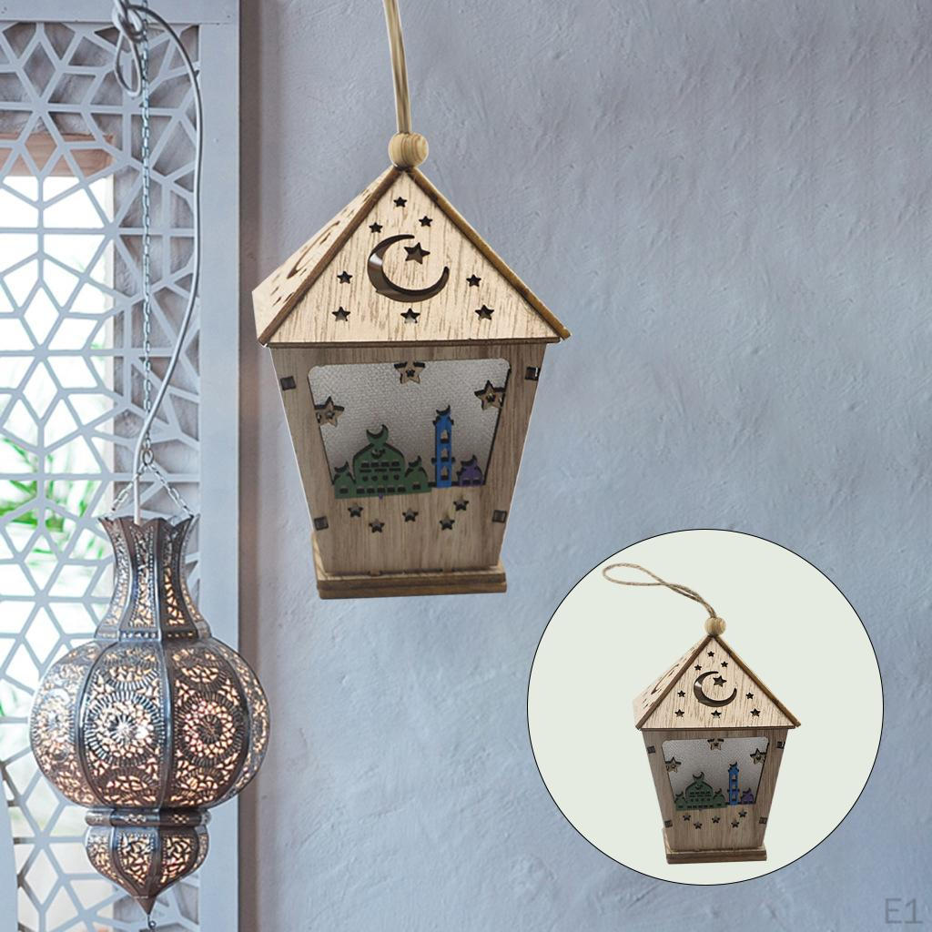 Festival Hanging Light Ramadan Eid Mubarak Decorations Wooden Ornaments led and table Lamp