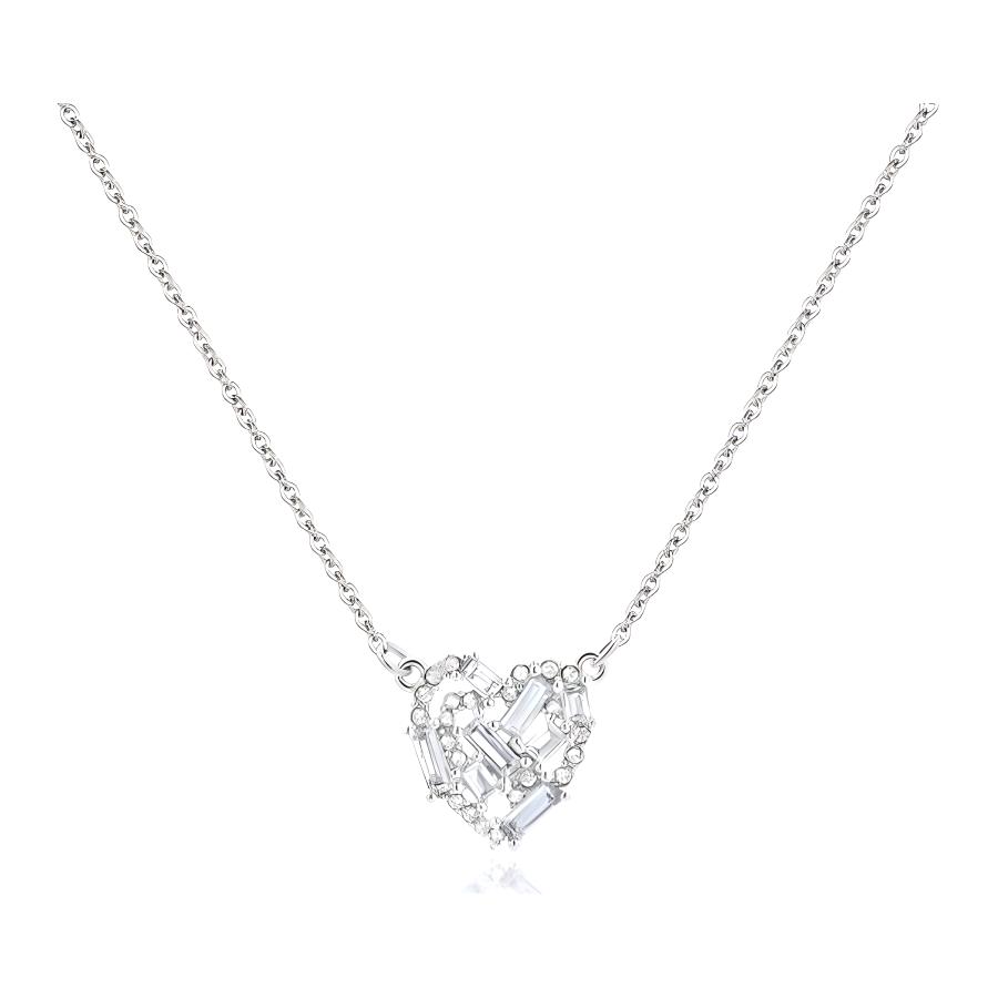 

Givenchy Hollow Heart Pendant Alloy Crystal Necklace Women necklace Silver 60576975-NY0 Basic Packaging-Box Not Included,F,Silver