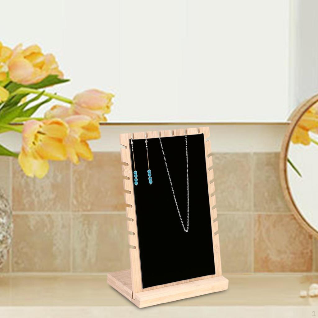 Jewelry Display Stand, Wooden Soft with Base Organizer for Necklace Bracelet Earring Case